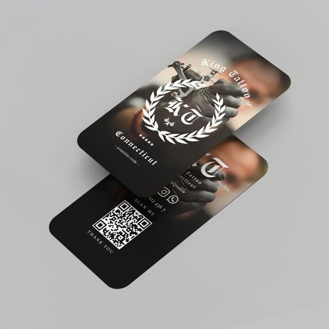 Modern Tattoo Artist Monogram Wreath Photo Business Card Tattoo Artist Business Cards, Tattoo Shop Decor, Photo Black White, Tattoo Logo, Uv Tattoo, Studio Tattoo, Business Cards Layout, Photo Business Cards, Qr Code Business Card