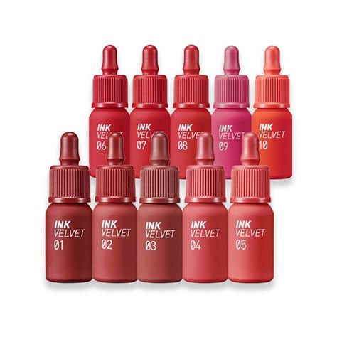 Peripera Ink Velvet, Korean Makeup Brands, Ink Velvet, Korean Cosmetic, Bright Lips, Fine Wrinkles, Korean Brand, Care Hair, Makeup Items