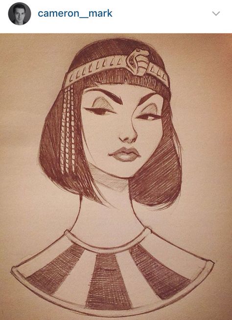 Portrait drawing Egyptian Art Drawing, Cameron Mark, Cleopatra Art, Egyptian Drawings, Girl Face Drawing, Egypt Art, Concept Art Drawing, Art And Illustration, Egyptian Art