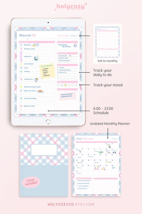 #Monthly_Planner_Cover_Design #Goodnotes_Notes_Ideas_Planner #Daily_Planner_Printables_Free_Pdf #Planner_Graphic_Design Digital Planner Aesthetic Ideas, Goodnotes Notes Ideas Planner, Planner Lists Ideas, Planner Book Design, Pink Notion Template, Planner Cover Design, Cute To Do List, School Notion, Pink Digital Planner