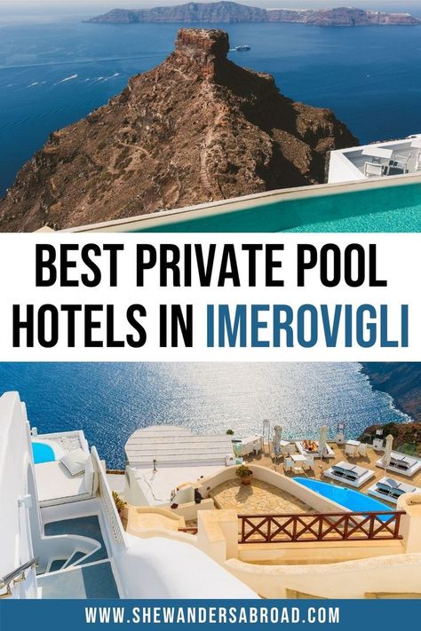 Hotels In Santorini Greece, Santorini Honeymoon, Imerovigli Santorini, Santorini Travel Guide, Santorini Villas, Santorini Sunset, Plunge Pools, Santorini Hotels, Santorini Travel