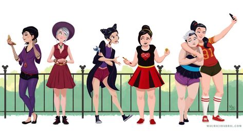 Disney Mashup, Princesas Disney Anime, Modern Disney Characters, Characters Disney, Alternative Disney, Disney Theory, Disney Princess Artwork, Daily Sketch, Disney Princess Fashion