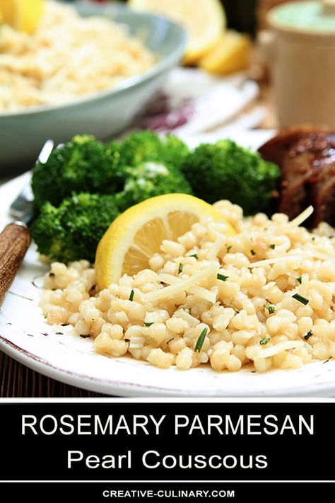 Rosemary Dishes, Parmesan Couscous, Pearl Couscous Recipes, Pearl Couscous, Couscous Recipes, Creamy Parmesan, Creamy Garlic, Favorite Side Dish, Quick Dinner