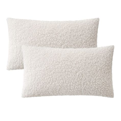 MIULEE Pack of 2 Christmas Decorative New Luxury Series Style Cream White Faux Fur Throw Pillow Covers Super Soft Wool Pillow Cases Cushion Covers for Sofa Bedroom Living Room 12x20 Inch 30x50 cm : Amazon.ca: Home Pillows On Bed, White Faux Fur Throw, Pillow Sets, Fluffy Cushions, Cream Cushions, Girls Pillows, White Throw Pillows, Faux Fur Throw Pillow, Fur Throw Pillows