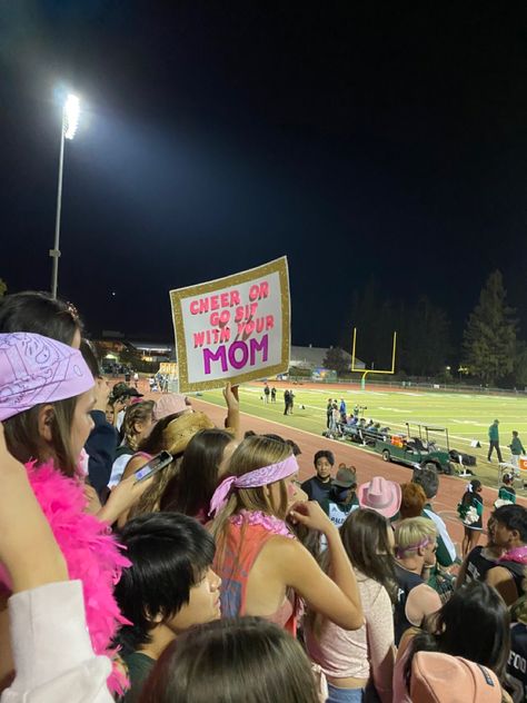 Purple Out Football Game, Pink Out Football Game Outfits, Pink Out Football Game, Football Game Signs, Homecoming Football Game, Pink Out Football, Recreate Pics, Homecoming 2022, Fb Games