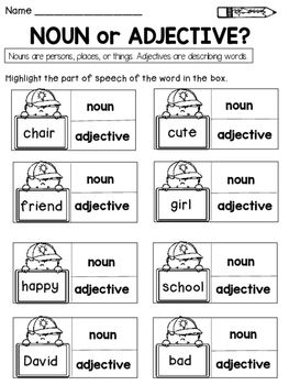 Parts of Speech : 10 Parts of Speech Worksheets . Review the parts of speech in… Nouns And Verbs Worksheets, Speech Worksheets, Part Of Speech Noun, Adjective Worksheet, Nouns And Pronouns, Nouns Verbs Adjectives, Nouns Worksheet, Nouns And Adjectives, Verb Worksheets