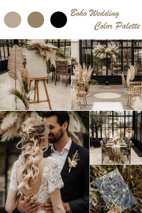 Boho Wedding Color Palette, Neutral Wedding Color Schemes, Beige Wedding Theme, Wedding Colors Ideas, Wedding Color Palette Ideas, Boho Wedding Colors, Wedding Theme Color Schemes, Champagne Wedding Colors, Taupe Wedding