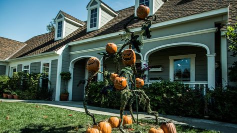 Wicked Crafts, Tower Home, Pumpkin Vine, Yard Haunt, Halloween Scarecrow, Plastic Pumpkins, Foam Pumpkins, Pumpkin Farm, Family Diy