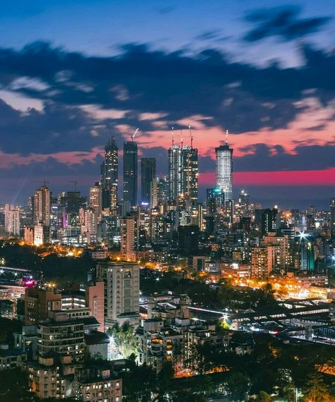 Awesome View of Evening Mumbai #India Mumbai City Night, Mumbai Night View, Hindi Activity, Citycore Aesthetic, Mumbai Night, Mumbai Life, Mumbai Skyline, Accounting Jokes, Skyline Image