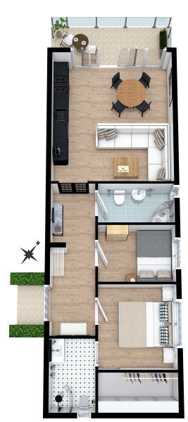 Narrow 2 Bedroom Apartment Floor Plan, Small Apartment Floor Plans 2 Bedroom, 2 Bedroom Condo Floor Plan, Floor Plan With Balcony, 2 Bedroom Apartment Floor Plan, Two Bedroom House Plans, Small Apartment Floor Plans, Condo Floor Plans, 2 Bedroom Floor Plans