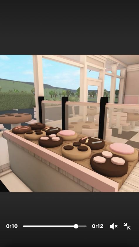 Cottages Bloxburg, Bloxburg Boba Shop, Bloxburg Bakery, City Bloxburg, Bloxburg Cafe, Bloxburg Food, Bloxburg Food Decals, Bloxburg Town, Bloxburg Hacks