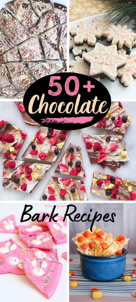 50+ Chocolate Bark Recipes to make your drool with these amazing recipes and so many variations #chocolatebar #chocolate #snacks Chocolate Flavor Combinations, Milk Chocolate Bark Recipes, Chocolate Bark Flavors, Barks Chocolate, Chocolate Ideas Creative, Homemade Bark, Chocolate Bark Recipes Easy, Chocolate Bark Ideas, Milk Chocolate Bark