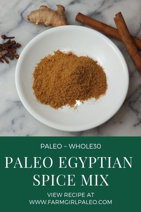 Egyptian Spice Mix - Farmgirl Paleo Egyptian Spice Blend, Home Made Spices, Flavoured Salt, Paleo Dips, Paleo Condiments, Butter Syrup, Salt Seasoning, Mat Inspiration, Homemade Dry Mixes