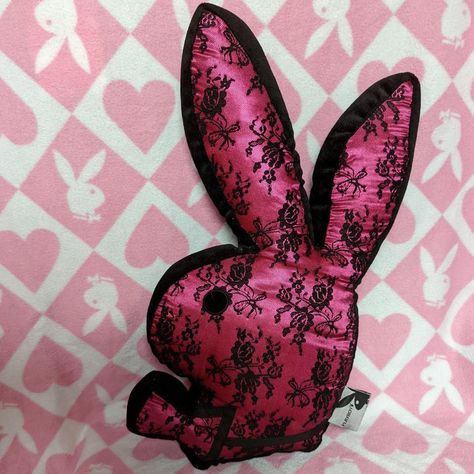 Pink Black Room, Mcbling Aesthetic, 2000s Trashy, Black Room Decor, Rooms Decoration, Y2k Room, Bunny Pillow, 21st Bday Ideas, 2000s Pink