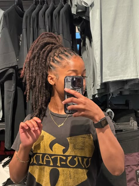 Pretty Loc Hairstyles, Locs Styles Long, Types Of Locs 4c Hair, Mid Back Locs, Real Locs Hairstyles, Locs Dyed Black Women, Natural Locs With Curly Ends, Loks Hair, 50 Locs