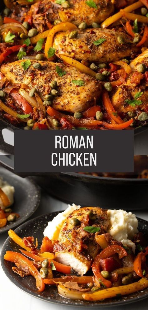 Chicken With Peppers And Onions, Spicy Chicken Breast Recipes, Tender Chicken Breast Recipes, Roman Chicken, Chicken Peppers And Onions, Chicken With Peppers, Sweet Pepper Recipes, Bbq Chicken Breast, A Spicy Perspective