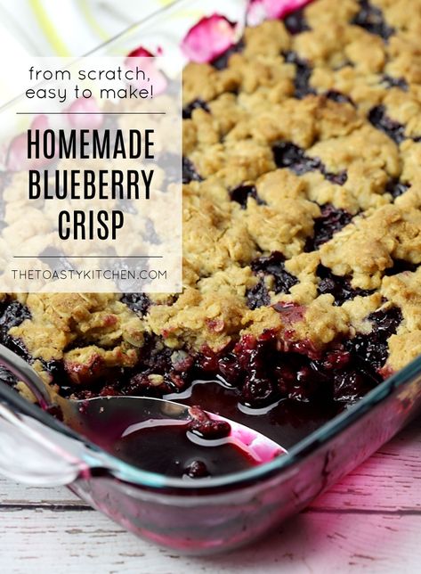 Homemade Oats, Large Muffins, Peach Blueberry Crisp, Blueberry Crisp Recipe, Baking Pan Sizes, Oat Crust, Blueberry Cobbler Recipes, Blueberry Filling, Blueberry Crisp