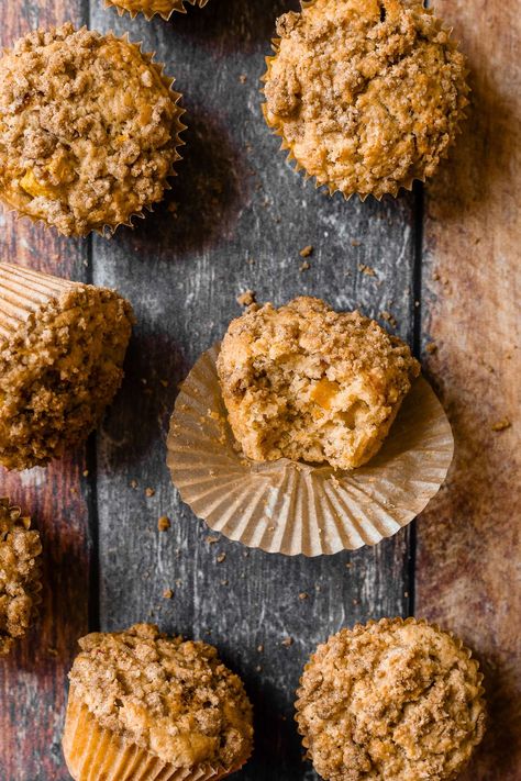 Sourdough Peach Cobbler Muffins combine the deliciousness of sourdough with the sweet and juicy flavors of fresh peaches. You can enjoy these sweet, fluffy muffins with breakfast or as a snack. Sourdough Peach Muffins, Sourdough Discard Peach Muffins, Peach Sourdough Recipes, Sourdough Peach Recipes, Sourdough Microbakery, Sourdough Desserts, Muffin Monday, Cobbler Muffins, Peach Cobbler Muffins