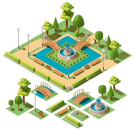 City Parks Design, Motif Acnl, Isometric Map, Ideas Animal Crossing, Bangunan Minecraft, Residential Land, Building Illustration, Animal Crossing Island Ideas, Animal Crossing Design