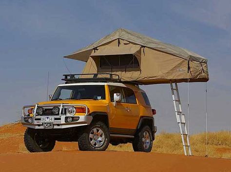 arb rooftop tent Car Camping with an ARB Rooftop Tent Fj Cruiser Parts, Fj Cruiser Accessories, Fj Cruiser Mods, Fj Cruiser Forum, Volkswagen T5, Motorcycle Camping Gear, Family Tent Camping, Roof Tent, Expedition Vehicle