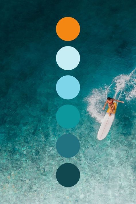 Beach Theme Branding, Energetic Packaging Design, Energetic Website Design, Adventure Website Design Inspiration, Ocean Colours Palette, Ocean Inspired Color Palette, Energetic Colour Palette, Teal Brand Identity, Sea Palette Color