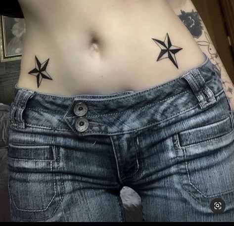 Tato Grunge, Grunge Tattoo, 4 Tattoo, Stomach Tattoos, Stick And Poke, Dream Tattoos, Hip Tattoo, Dope Tattoos, Star Tattoos