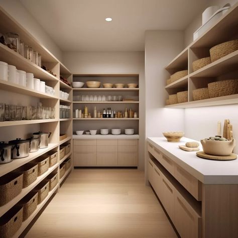 Walk-In Kitchen Pantry Ideas 32 Walk-In Kitchen Pantry Ideas High End Pantry, Modern Walk In Pantry, Colonial Pantry, Pantry Walk In, Pantry Ideas Walk In, Modern Pantry Design, Organising Life, Dream House Pantry, Toilet Designs