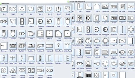 More Kitchen and Bathroom Symbols Floor Plan Symbols Kitchen, Blueprint Symbols, Bathroom Symbols, Building Symbol, Bathroom Floor Plan, Floor Plan Symbols, Mini Homes, Lavatory Design, Free Symbols