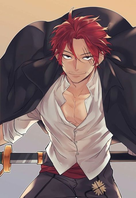 Red Hair Shanks, Shanks One Piece, One Piece Art, One Piece Fanart, Anime One, One Piece Anime, An Anime, Anime Boys, Red Hair