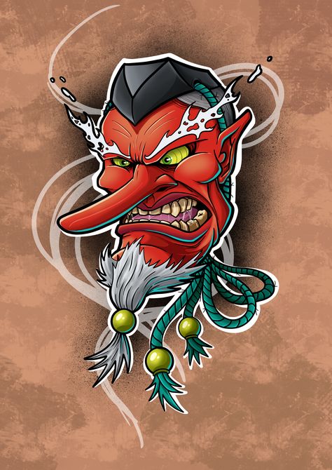 japanese tengu mask tattoo design 👺 Tengu Mask Tattoo Design, Tengu Tattoo Design, Tengu Mask Tattoo, Japanese Tengu, Dark Tats, Mask Tattoo Ideas, Tengu Tattoo, Mask Tattoo Design, Tengu Mask