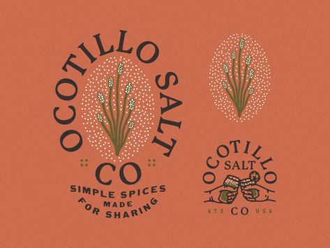 Ocotillo Salt Co / Branding Case Study by Mark Johnston on Dribbble Desert Logo, Branding Case Study, Abstract Logo Design, Co Branding, Case Study Design, Cocktails Bar, Embroidery Shoes, Online Logo, Abstract Logo