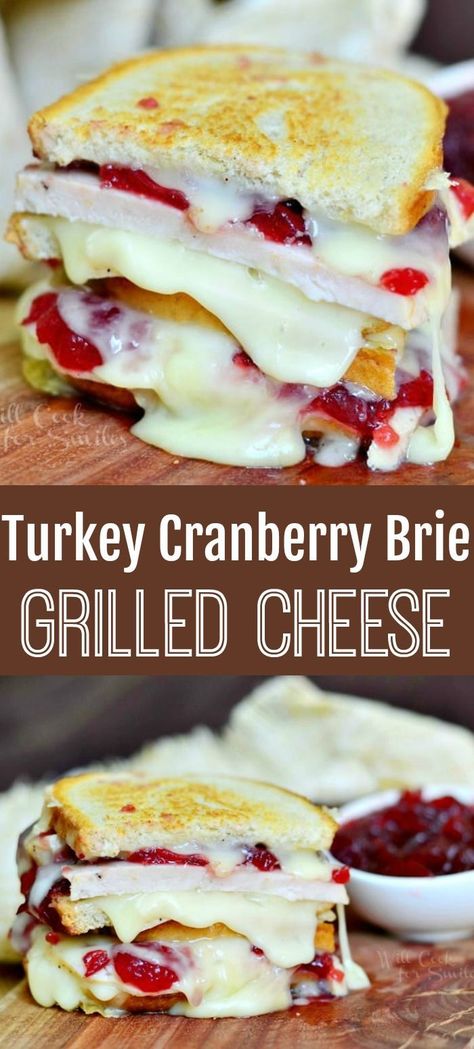 Turkey Cranberry Brie Grilled Cheese is the yummiest way to use up leftover turkey! Unique Thanksgiving Recipes, Brie Grilled Cheese, Melted Brie, Turkey Cranberry, Grill Sandwich, Cranberry Brie, Friendsgiving Food, Thanksgiving Leftover Recipes, Thanksgiving Appetizer Recipes