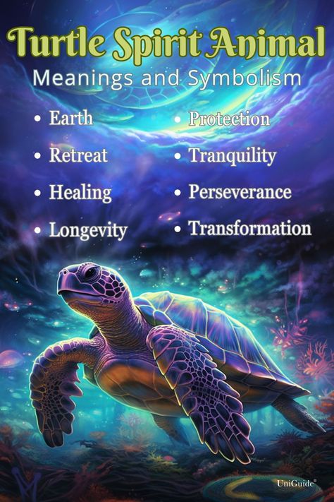 Learn about turtle symbolism, meanings, and spiritual meanings on UniGuide. #retreat #healing #turtle #turtles #seaturtle #leatherback #leatherbackturtle #reef #coralreef #tropicalreef #turtlesymbolism #turtlespiritanimal #turtlepoweranimal #turtletotem #turtletotemanimal #oceans #oceanconservation #marinelife #sealife #transformation #hindu #seaturtle #seaturtles #turtlemythology #scuba Turtle Meaning, Turtle Spirit Animal, Turtle Symbolism, Native American Spirit Animals, Giant Sea Turtle, Symbolism Meaning, Spirit Animal Meaning, Animal Meanings, My Lobster