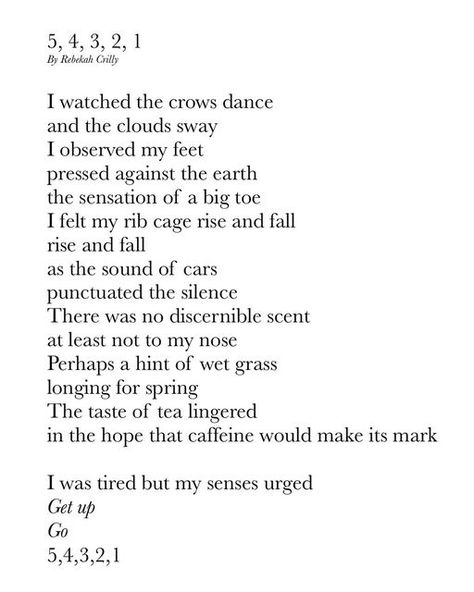 Rebekah Crilly on Instagram: "A sort of mish mash of the 5 senses and the concept of resetting by counting down from 5 (@melrobbins ) On tired mornings, I need my senses to remind me that I’m all good 👁️👃👅✋👂 #5senses #54321 #resetting #recharging #mindfulness #bodyscan #mindfulmornings #mindfulpractice #melrobbins #getupandgo #poeticthoughts #poetictherapy #alwayswriting #instapoet #instapoem #poetryunbound #poetryhealsme #poeticsoul #poetryforthesoul #poemsbyme #poemsdaily" Footprints In The Sand Poem, The 5 Senses, My Senses, Mel Robbins, 5 Senses, Mish Mash, Body Scanning, Instagram A, Poetry