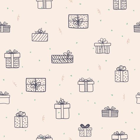 Hand drawn gift boxes seamless pattern for decorative,fabric,textile,print or wrapping paper Wrapping Paper Illustration, Gift Paper Design Free Printable, Hand Drawn Wrapping Paper, Gift Wrap Design Pattern, Gift Wrapping Drawing, Gift Wrapper Printable, Gift Wrapper Design Free Printable, Wrapping Paper Design Pattern, Wrapping Paper Drawing