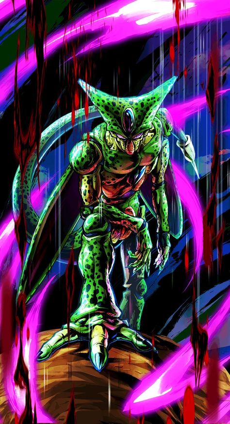 Cell primera forma Cell Dbz, Cell Saga, Db Legends, Ball Painting, Cool Galaxy Wallpapers, Drawing Superheroes, Dragon Ball Tattoo, Z Wallpaper, Anime Lock Screen Wallpapers