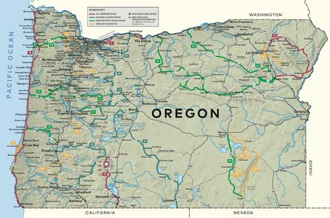 Oregon Department of Transportation : Scenic Byways Program : Programs : State of Oregon Usa Map Aesthetic, Boardman State Park Oregon, Map Aesthetic, Map Of Oregon Coast, Oregon Coast Lighthouse Map, Oregon Map, Oregon Trail History, Road Trip Camping, Oregon Road Trip