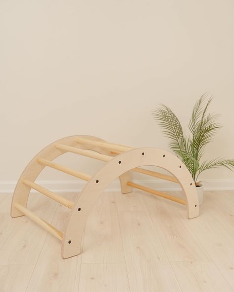 All natural vibes 🤙🏼 We LOVE the clear finish and natural wood look. We use high grade Baltic birch so of course we like to show it off. The Climbing Arch is our most popular product for 1st birthday gifts. The Climbing Arch helps active young toddlers have a place to develop their budding gross motor skills, all while not compromising on space and look 😉 Head to Blueberryandthird.com for The Climbing Arch and choose clear finish for this look 🫶🏼 #toddlerbirthdaygiftideas #montessorigift... Climbing Arch, Natural Vibes, Toddler Birthday Gifts, Montessori Classroom, 1st Birthday Gifts, Gross Motor, Gross Motor Skills, Baltic Birch, Motor Skills