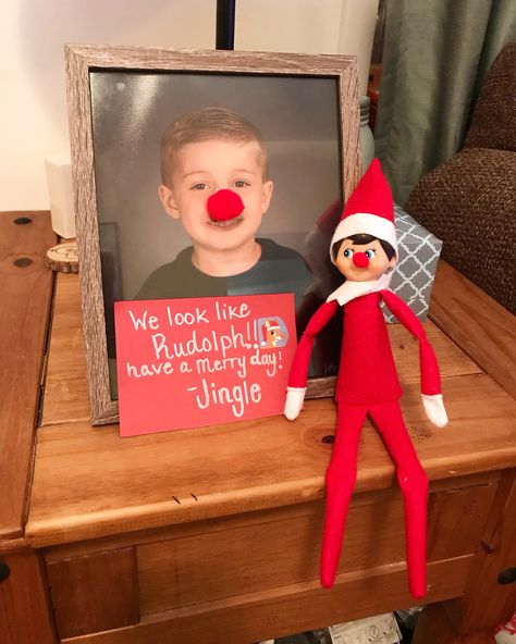 Elf I. The Shelf Ideas, Rudolph Elf On The Shelf, Easy Elfie Ideas, Elf On The Shelf Rudolph Nose, Elf On The Shelf Taped Up, Nauty Elf On The Shelf Ideas, Elf On The Shelf Ideas For Young Kids, Elf Ideas 2023, Super Easy Elf Ideas