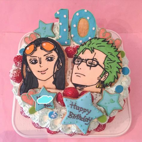 One Piece Birthdays, Birthday Anime, Anime Cake, Nico Robin, Pretty Cakes, Anime Films, Nct Dream, Nct, Party Ideas