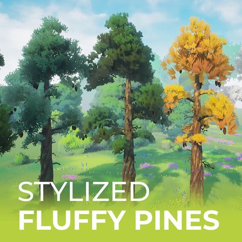 Environment Painting, Environment Props, Tree Textures, Hand Painted Textures, Conifer Trees, Magic Design, Game Concept Art, 3d Modelling, Forest Design