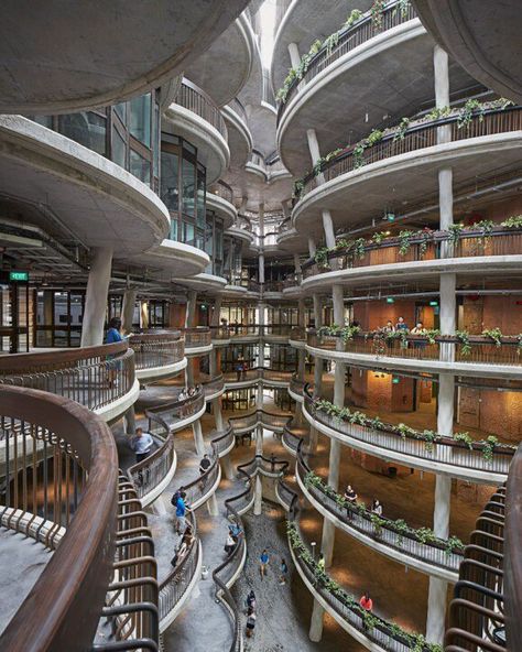 Nanyang technological university (NTU), Singapore  56 classrooms without a single corner Heatherwick Studio, Singapore Architecture, Nanyang Technological University, Architecture Cool, Thomas Heatherwick, Architecture Wallpaper, Tadao Ando, Organic Architecture, Glass Pieces