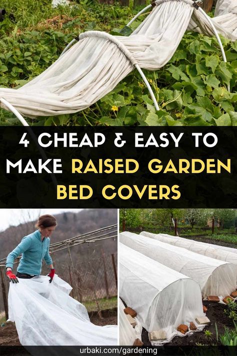 Using garden bed covers like mini hoop tunnels, row covers, or portable cold frames is a great hack for a healthy and healthy vegetable garden. These versatile covers will allow your plants to increase production, reduce pests and damage caused by the weather, and extend the harvest season into fall and winter. Remember that before covering the plants in the late afternoon or early evening, you should water them lightly. Apply glazes early in the evening as the winds drop and remove them ... Covering Garden Beds, Covers For Garden Boxes, Raised Bed Greenhouse Cover, Cover Garden Beds, Cover Raised Garden Beds, Diy Row Covers Vegetable Garden, Tomato Covers Garden, Row Covers For Raised Beds, Garden Row Covers