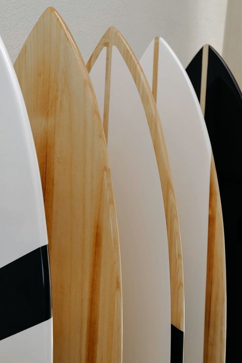 Create a focal point in your room with our sleek 6-foot surfboards, designed for a wall-parallel fit. Crafted from Paulownia Wood with its naturally fine grain, these boards are layered with glossy varnish, perfect for adding a touch of surf-inspired sophistication to your living space. Wood Surfboard, Surfboard Wall Art, Paulownia Wood, Surfboard Wall, Skate Decks, Being A Landlord, Surfboard, Focal Point, Skateboard