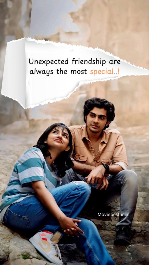 Sometimes, the best connections come from the most unexpected moments. Celebrate those special friendships that last a lifetime. Tag a friend who became your forever in the most surprising way! 🌟 #UnexpectedFriendship"

Hashtags:
#UnexpectedFriendship
#SpecialConnections
#ForeverFriend
#PremaluVibes
#MovieMagic
#SoulmatesInFriendship
#BondForLife
#FriendshipGoals
#CinemaLove
#CherishedMoments
#HeartfeltFriendships
#FriendshipForever
#MemoriesTogether
#FriendshipInMovies
#FeelGoodConnections Unexpected Friendship, Friend Ship, Friendship Goals, Felt Hearts, Tag A Friend, Friends Forever, Soulmate, Feel Good, In This Moment