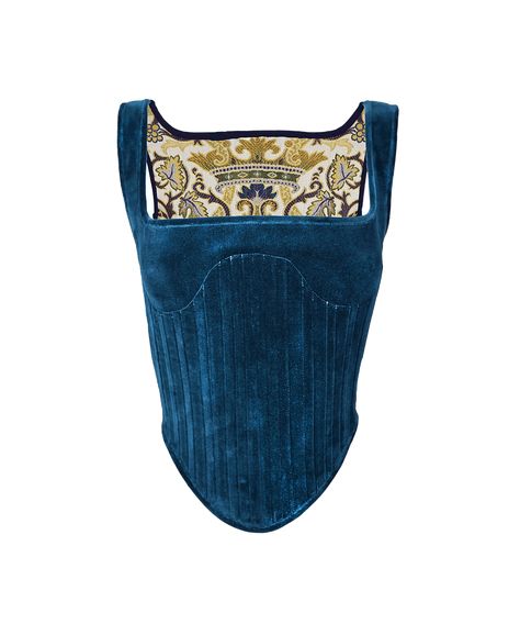 Elizabethan Corset, Blue Corset, Daisy Jones, Beverly Hills Hotel, Black Tie Wedding, Crown Royal, Corsets, 16th Century, Blue Velvet