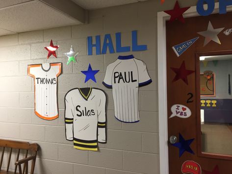 EBC VBS 2018 Game On! Hall of Fame. Hall Of Fame Decorations, School Hallway Decor, Hall Of Fame Wall, Fame Ideas, School Hallway, Sports Hall, School Hallways, Vbs Ideas, Sport Hall