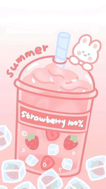 Pink Bubble Tea, Build Bible, Grape Wallpaper, Strawberry Cute, Kawaii Icons, Cute Home Screen Wallpaper, Cute Home Screens, Iphone Wallpaper Kawaii, Fruit Wallpaper