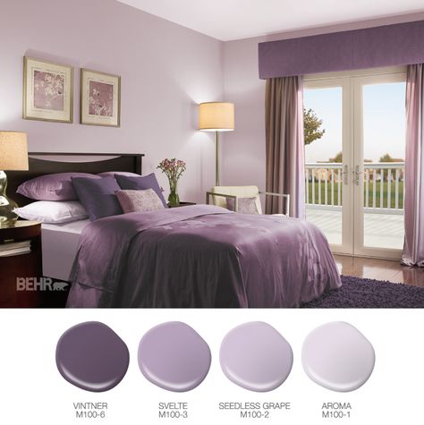 Sage Green And Lavender Bedroom, Green And Lavender Bedroom, Sage Green And Lavender, Lavender Bedroom, Purple Bedroom Decor, Beautiful Bedroom Colors, Best Bedroom Colors, Green And Lavender, Purple Bedrooms