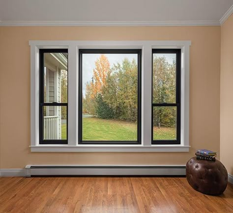 Triple Pane Windows, Window Remodel, House Window Design, Andersen Windows, Double Window, Square Windows, Interior Window, Dining Room Windows, Replacement Windows